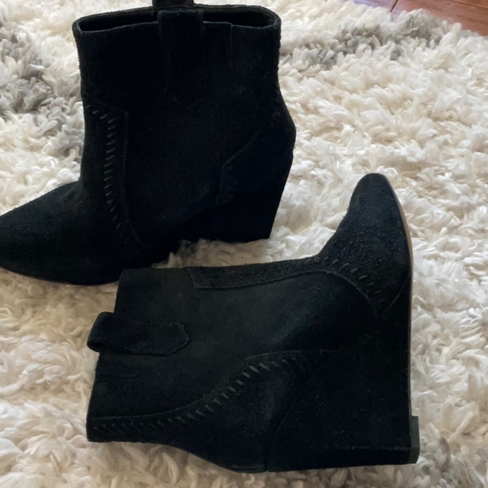 Black suede ankle boots